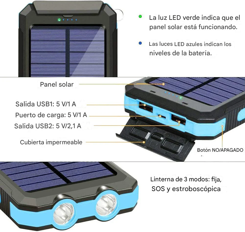 Cargador Portátil de Energía Solar