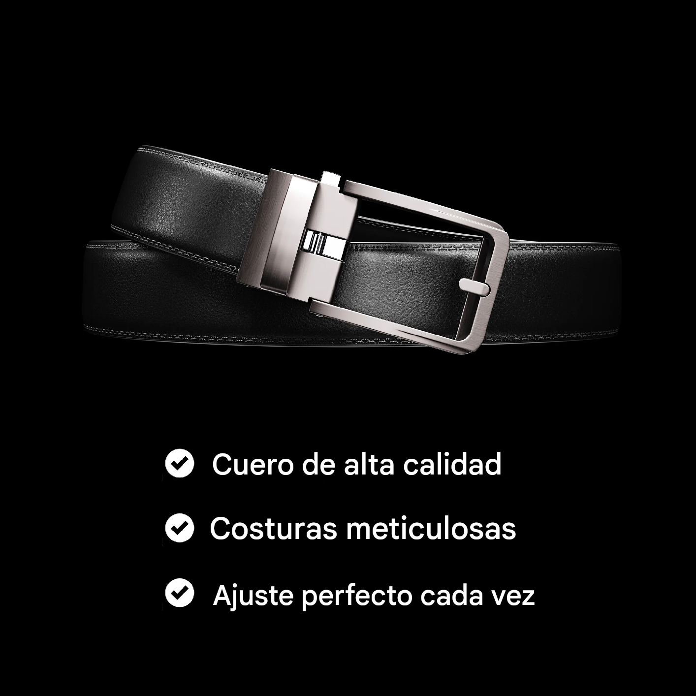 Cinturón de Cuero con Hebilla Automática Monarca Belt®