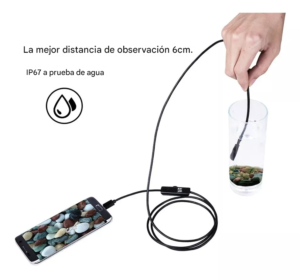 Cámara endoscópica impermeable de alta resolución