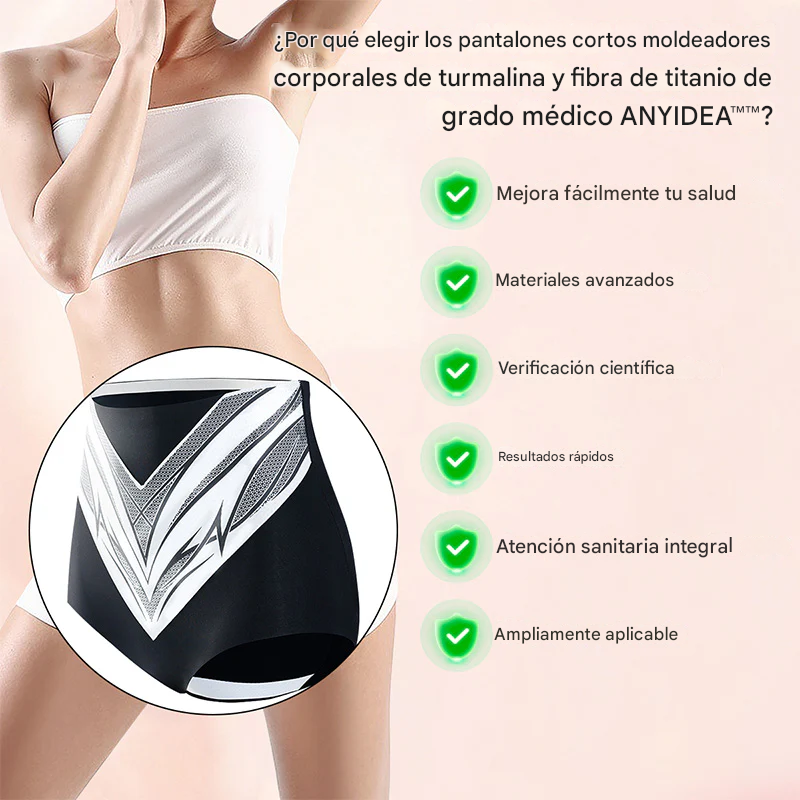 Pantalones cortos moldeadores de turmalina y fibra de titanio avanzados