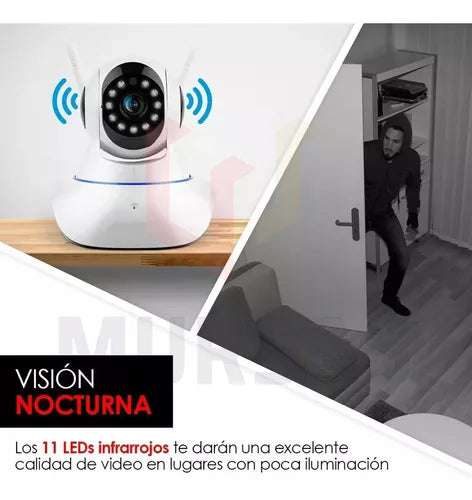 Camara Robotica Giratoria 360° De Seguridad Wifi Full Hd 1080p