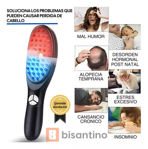 CEPILLO DE FOTOTERAPIA CAPILAR CON VAPORIZACIÓN Y MASAJEADOR + ENVÍO GRATIS! 🎁