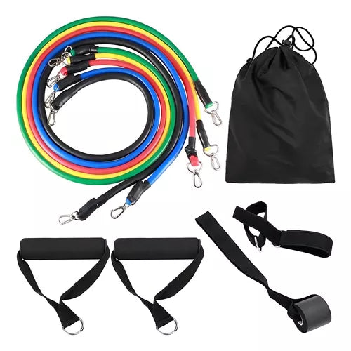 Bandas Elasticas Tubulares Ejercicio (Kit x11 piezas)