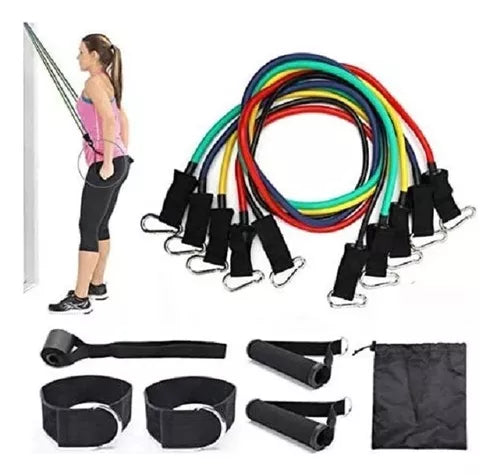 Bandas Elasticas Tubulares Ejercicio (Kit x11 piezas)