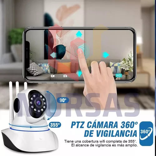 Camara Robotica Giratoria 360° De Seguridad Wifi Full Hd 1080p