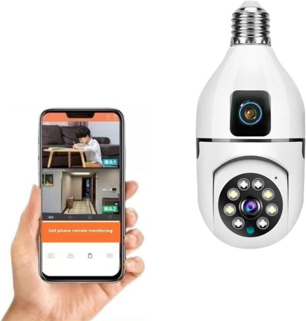 Camara De Seguridad Tipo Bombillo Doble Lente