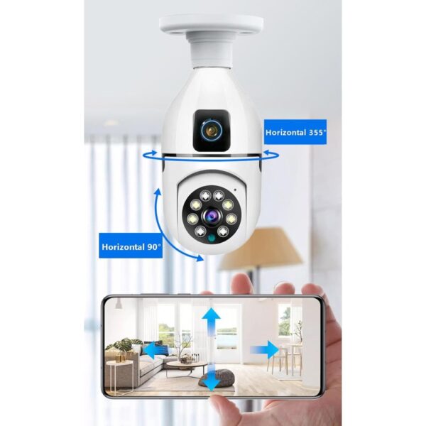 Camara De Seguridad Tipo Bombillo Doble Lente