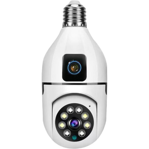 Camara De Seguridad Tipo Bombillo Doble Lente