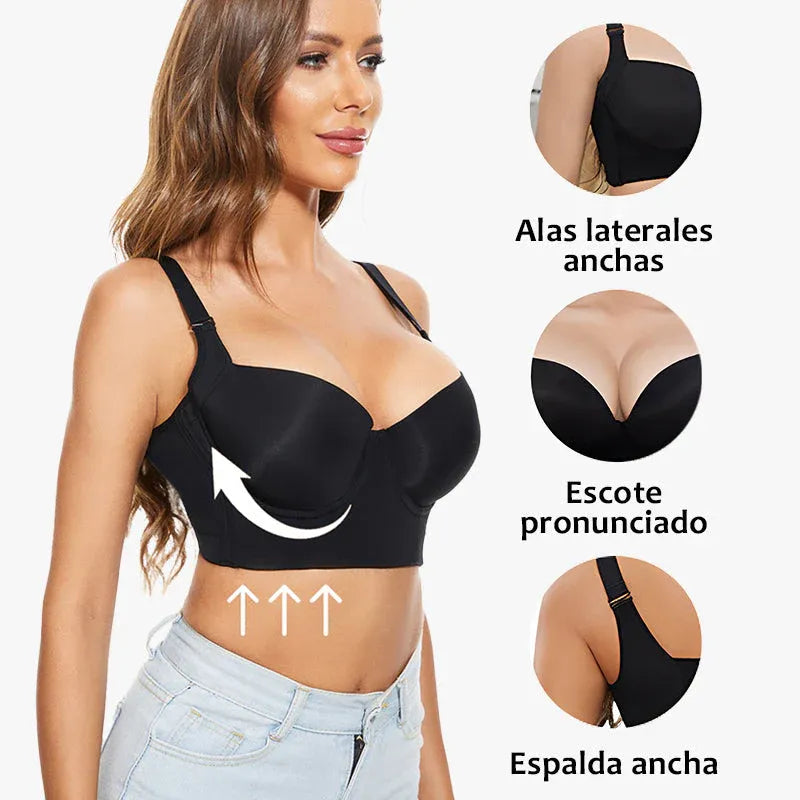 Sujetador de cobertura total para alisar la espalda