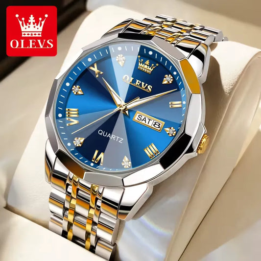 RELOJ OLEVS: Reloj de cuarzo con forma de diamante para hombre