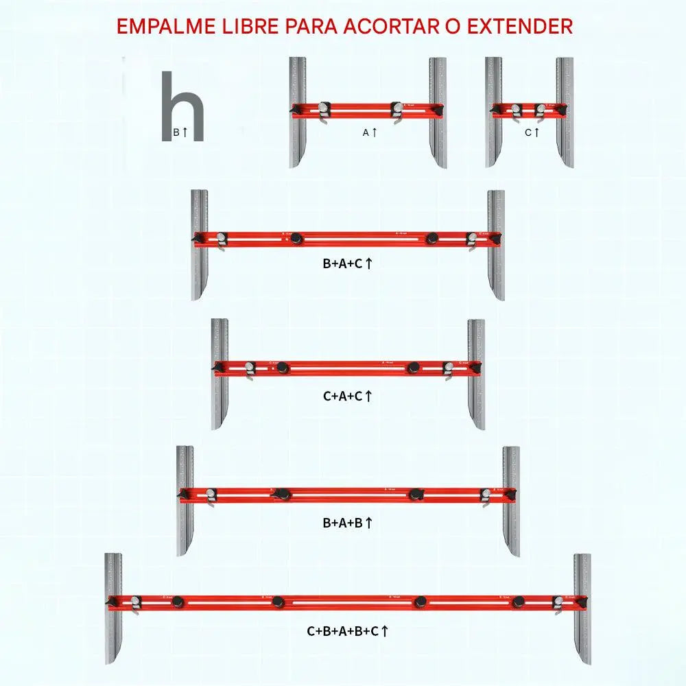 Escuadra Profesional con Transportador Multi Ángulos Para Escaleras.