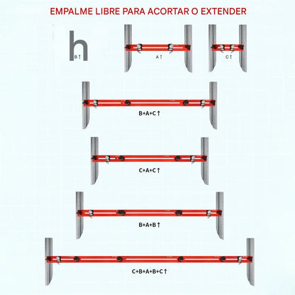 Escuadra Profesional con Transportador Multi Ángulos Para Escaleras.