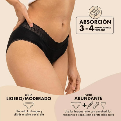 Bragas a prueba de fugas de cintura alta