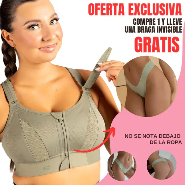 Sujetador Deportivo Ajustable + Braga Invisible GRATIS