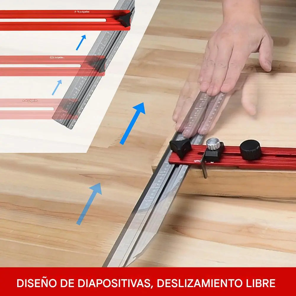Escuadra Profesional con Transportador Multi Ángulos Para Escaleras.