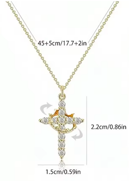 COLLAR DE CRUZ EN PLATA 925 CON CIRCONIA