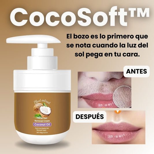 CocoSoft™ 🌴crema depilatoria – Elimina el bozo y vello facial en 8 minutos sin irritar tu piel