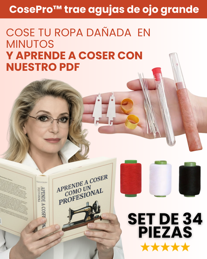 CosePro – Set de Costura 34 en 1 + PDF Gratis “Aprende a coser como un profesional”