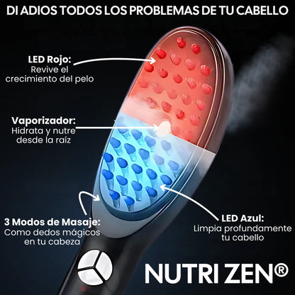 Cepillo Capilar Anticaída Led - Masaje de Vibración y Vapor