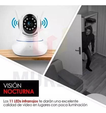 Camara Robotica Giratoria 360° De Seguridad Wifi Full Hd 1080p