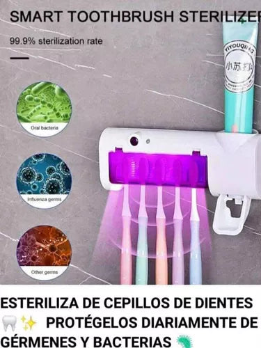 Soporte Esterilizador de Cepillos con Dispensador