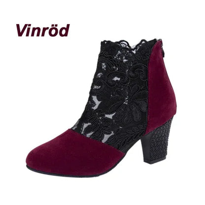 Zapatos de tacón alto con encaje elegantes para mujer
