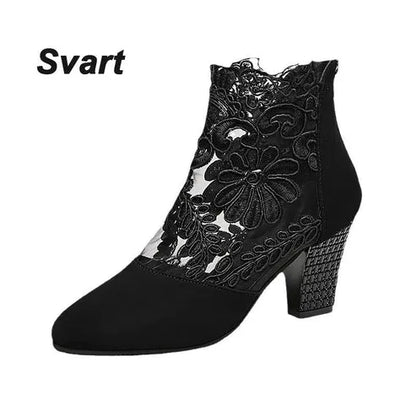 Zapatos de tacón alto con encaje elegantes para mujer
