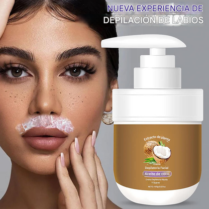 CocoSoft™ 🌴crema depilatoria – Elimina el bozo y vello facial en 8 minutos sin irritar tu piel